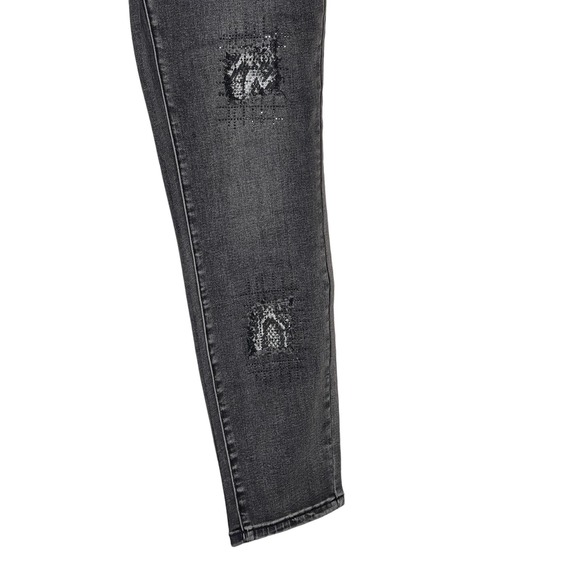 Joseph Ribkoff Women's Jeans Stretch Rhinestone Stud Snake Distressed‎ Denim 2 - Picture 2 of 10